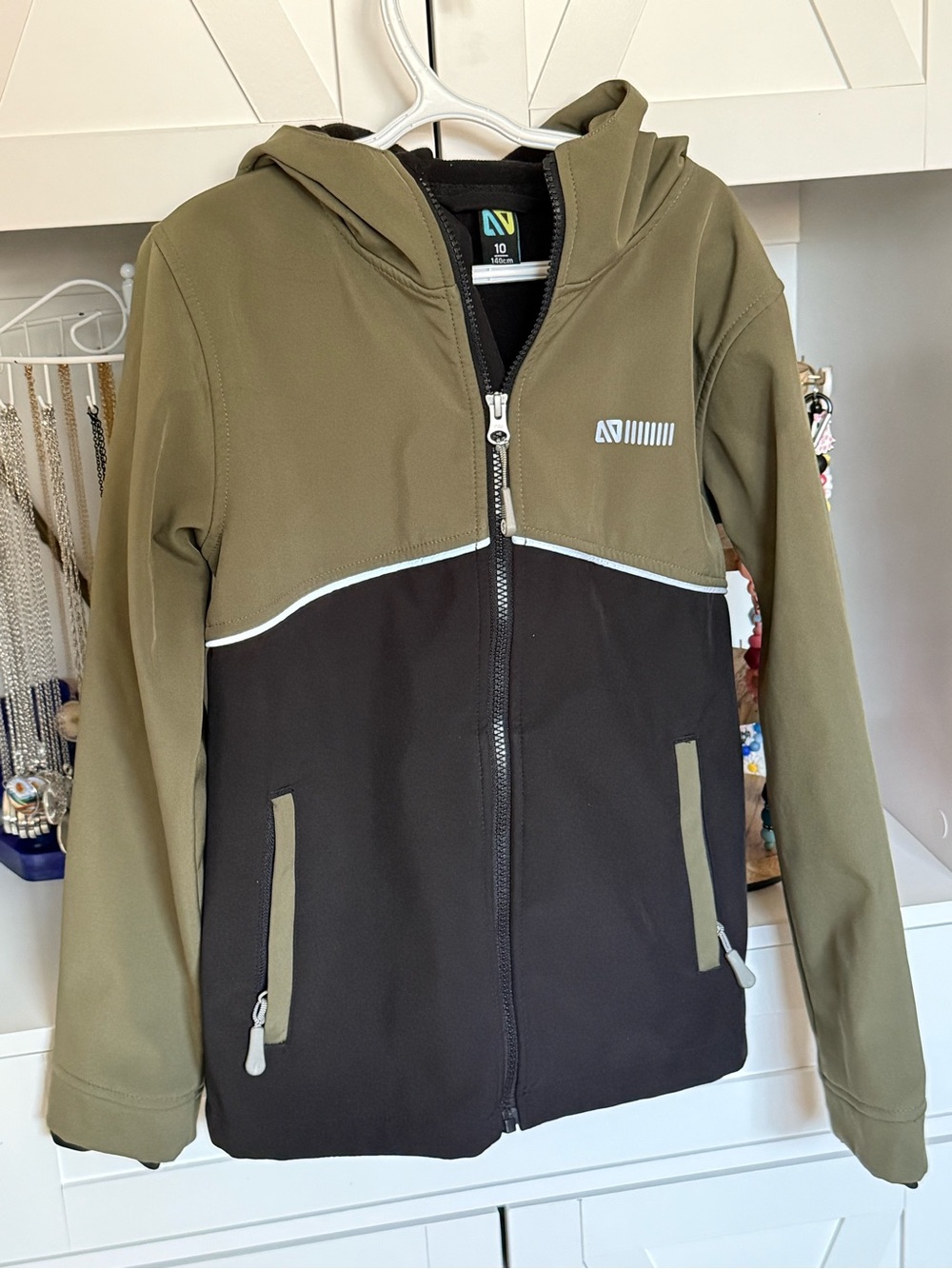 Nano Olive and Black Hooded Softshell
